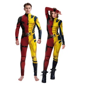 Deadpool Wolverine Cosplay Costume Halloween Superhero Couple's Cosplay Jumpsuit