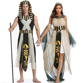 Halloween Egyptian Pharaoh King & Cleopatra Couple Matching Cosplay Costume
