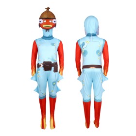  Halloween Fortnite Fishstick Onesie Parent-child Cosplay Costume