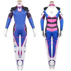 Game Overwatch D.Va Cosplay Printed Jumpsuit Halloween Costume For Women & Girls 
