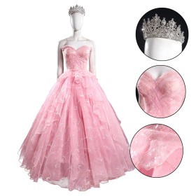 Wicked Glinda the Good Cosplay Pink Wedding Gown