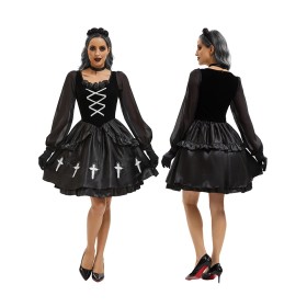 Gothic Ghost Bride Dress Dark Little Devil Cosplay Costume 