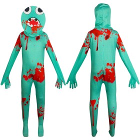 Roblox Rainbow Friends Green Friends Onesie For Kids Halloween Costumes