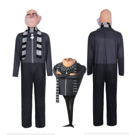 Despicable Me Gru Cosplay Jumpsuit For Halloween Costume Adults & Kids