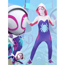 Spider-Man Into the Spider Verse Gwen Cosplay Suit Parent-child Halloween Costume