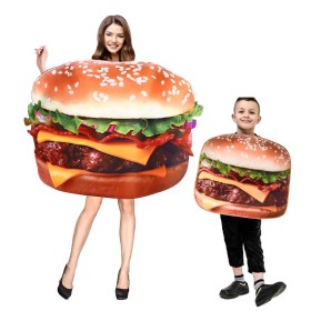 Halloween Parent-child Party Funny Hamburger Food Rave Cosplay Jumpsuit Costume