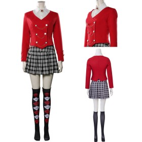 Heathers Chandle Red Cosplay Uniform Halloween Female Costume