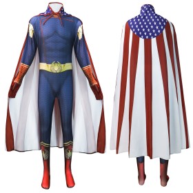 Halloween Family Matching Costume The Boys Homelander Printed Jumpsuit with Cloak