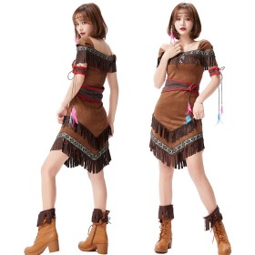 Halloween Rave Costume Easter Indian Fringe Dress For Adult