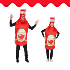  Hat Sales Fun Food Ketchup Halloween Family Matching Cosplay Jumpsuit Costume