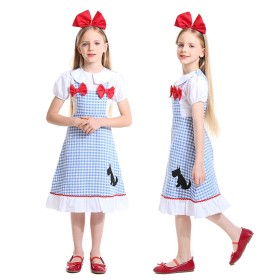 Halloween The Wizard of Oz Heroine Dorothy Alice Kids Cosplay Costume