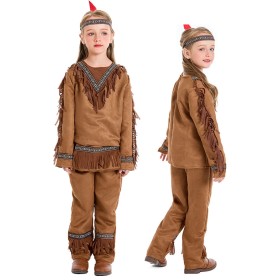 Halloween Aborigines Costume Children's Indian Chiefs Cosplay Costume