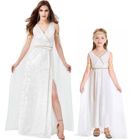 Halloween Parent-child Costume Liberty Godness White Court Dress