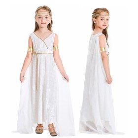 Halloween Greek Mythology Liberty Godness White Court Dress For Kids