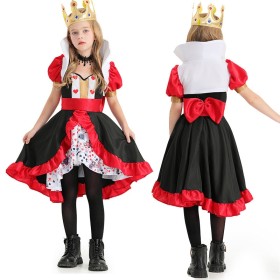 Halloween Costume Children's Poker Queen with Crown Necklace