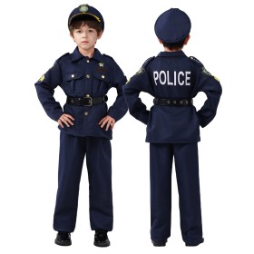 Police professional Suit Halloween Cosplay Costume For Kids