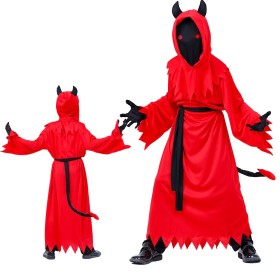 Kids Red Devil With Glasses Halloween Cosplay Costumes