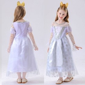 Chilren's Alice in Wonderland White Queen Cosplay Halloween Costume