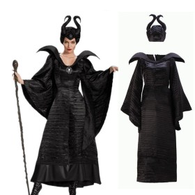 Sleeping Beauty Maleficent Dark Witch Halloween Cosplay Costume 