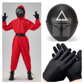 Money Heist Men's Salvador Dali Red Jumpsuit Halloween Costume For Adult & Kids