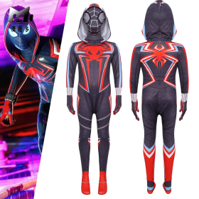 Miles Morales Hooded 2099 Spider-Man Jumpsuit Halloween Parent-child Cosplay Suit