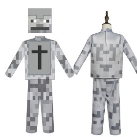 Halloween Minecraft Skeleton Children's Cosplay Costume 