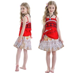 Moana Princess Dress Two-piece Set Halloween Stage Costume For Kids