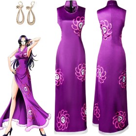 One Piece Boa·Hancock Purple Dress Cosplay Costume