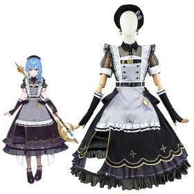 Hololive Vtuber Hoshimachi Suisei Battle Maid Cosplay Costume