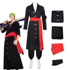 One Piece Onigashima Roronoa Zoro Black Cosplay Costume 