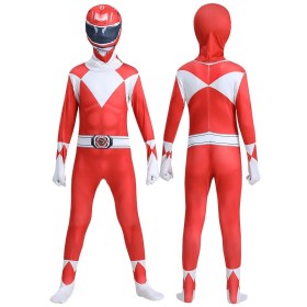 Power Rangers Red Ranger Jason Lee Scott Jumpsuit Halloween Parent-child Cosplay Costume
