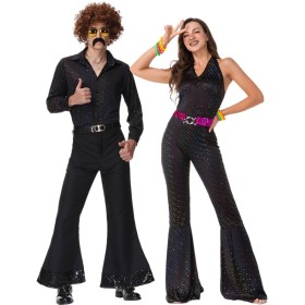Halloween Adult Retro 70's Disco Sequin Couple Costume