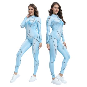 The Nightmare Before Christmas Sally Light Blue Bodysuit Cosplay For Adult Halloween