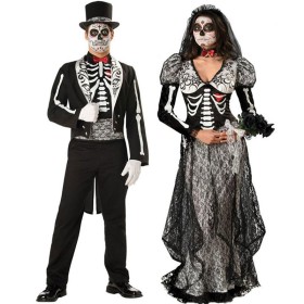 Couples Matching Halloween Skeleton Zombie Ghost Bride and Groom Cosplay Costume