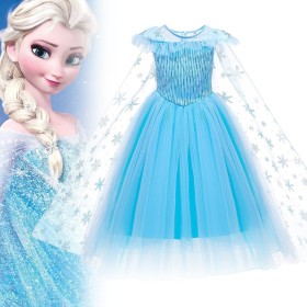 The Snow Queen Elsa Princess Dress Children's Halloween Cosplay Costume