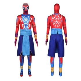 Spider-Man India Pavitr Prabhakar Cosplay Suit Halloween Marvel Spider Jumpsuit Costume