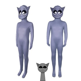 Sprunki Incredibox Gray Cosplay Jumpsuit  Halloween Parent-child Costume