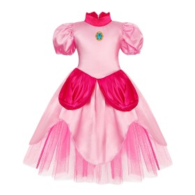Halloween Stage Costume Super Mario Peach Princess Girl's Pink Dress Cosplay Costume