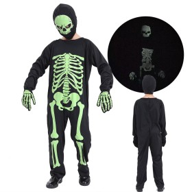Kids Glow-in-the-Dark New Terror Skeletons Halloween Cosplay Costume