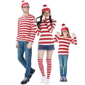 Where's Wally/ Waldo Cosplay Suit Family Halloween Costume