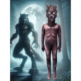 Werewolf Jumpsuit With Headwear For Adults & Kids Halloween Costumes