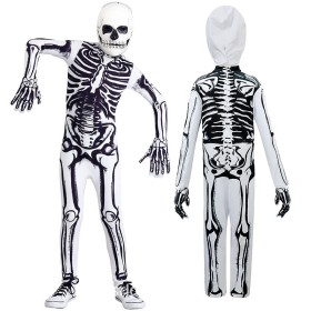  Kid's Halloween Horrible White Skeleton Cosplay Costume