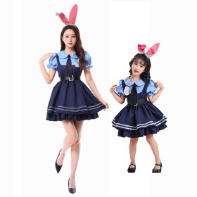 Zootopia Judy Hopps Short Sleeves Dress Cosplay Costume 