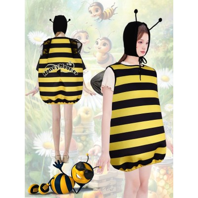 Halloween Costume Adult Bee Sponge Robe Cosplay Suit