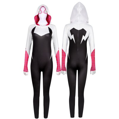 Across the Spider-Verse Spider-Woman Gwen Stacy Onesie Halloween Parent-Child Cosplay Costume