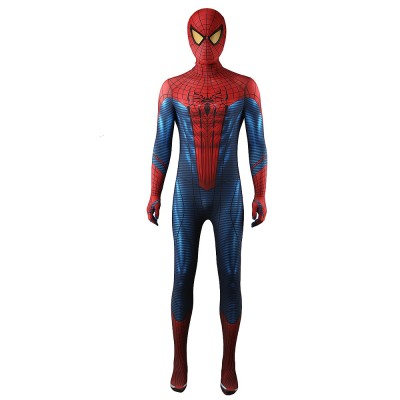 The Amazing Spider-Man Peter Parker Cosplay Bodysuit With Mask Dark Blue And Red Suit Men And Kids