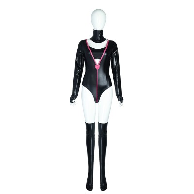 Hazbin Hotel Angel Dust Black Bodysuit Cosplay Costume For Halloween