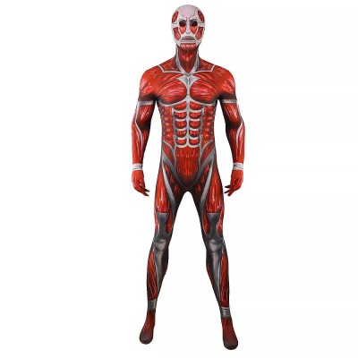 Attack On Titan Colossal Titan Muscle Suit Cosplay Jumpsuit For Men Women And Kids