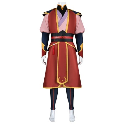 Avatar The Last Airbender Prince Zuko Cosplay Costume Red Fire Nation Robe, Pink Top, Belt And Guards