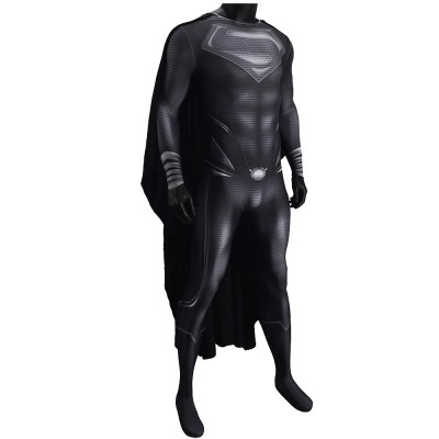 Black Superman Suit Cosplay Costume Justice League Clark Kent Bodysuit With Optional Cape Men Women And Kids